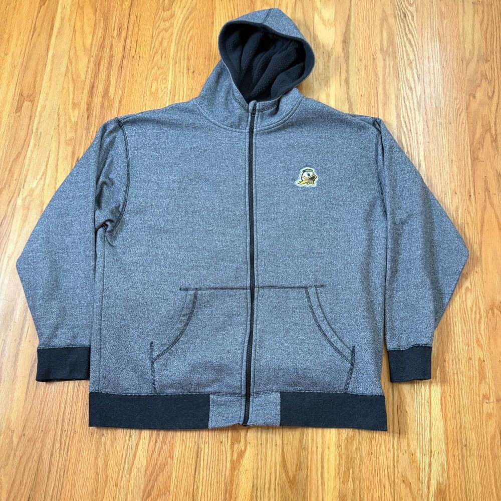 OURAY OREGON DUCKS Gray Black Full Zip Sweatshirt Embroidered Logo Mens Size XL